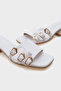 Lesley Short Heeled Blunt Toe Buckle Women's Slippers - 3