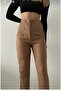 Winter Wool Effect Front Pleated Slimming High Waist - 4