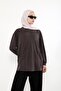 Pique Tunic with Front Piece-Brown - 3