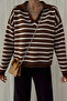 Women's Striped Polo Collar Knit Sweater