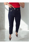 Dark Blue Lycra Mom Fit Relaxed Cut Jean Jeans - 6