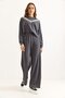 Women's Modal Fabric Wide Leg Tracksuit Set Navy Blue