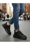 BA0332 Ladder Pattern Lace Up Men's High Sole Black Suede Black Sole Sports Shoes