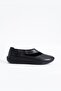 Cesa Side Rubber Window Genuine Leather Women's Shoes Black Skin - 5