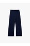 High Waist Lace-Up Wide Leg Pants - 4