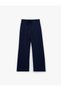 High Waist Lace-Up Wide Leg Pants - 3