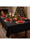 Black Velvet Textured Seamless Tablecloth Suitable for Christmas Tables (Yb)