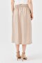 Women's Belted Waist Buttoned Front Skirt Mink - 5