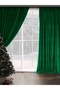 Velvet Textured Extrafor Gathered Pine Green High Quality Background Curtain Single Wing