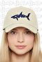 Shark Embroidered Hat – Cream 100% Cotton Gabardine Unisex Model - 2