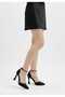 Black High Heeled Stone Evening Dress Shoes - 2