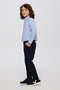 Boy's Elastic Waist Pleated Detailed Navy Blue Trousers - 2