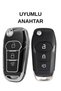 Ford Focus 4 Ecosport Fiesta Puma Ranger Mondeo Kuga 3 Button Nano Key Case Cover Sustalı Black-Silver - 2