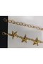 Gold 5-Star Detailed Adjustable Women's Belt Trouser Belt Dress Belt Shirt Belt - 5