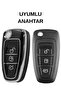 Ford Focus Fiesta Mondeo Kuga Transit Connect Custom Galaxy 3 Button Nano Key Case Cover with Switch - 2