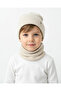 Unisex Ecru (1-5 Years) Ribbed 100% Cotton Beanie Neck Collar Set