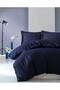 Ranforce Cotton Sheet with Elastic Single Duvet Cover Set 160X230 - Navy Blue - 7