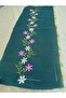 Handmade Embroidery Embroidered Needle Embroidered Prayer Cover Dowry Holder Mevlit Hijab Crepe Fabric 145X75 cm - 5