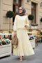 Cotton Voile Lined Robe Skirt Suit Yellow - 3