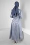 STONE PRINTED TOWEL DETAILED EVENING DRESS 50301 - 3