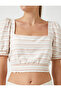 Crop Blouse with Elastic Waist - 5