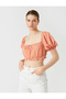 Crop Blouse Square Neck Balloon Sleeve - 3