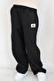 Girls' Sweatpants with Elastic Waist and Pockets Emblem 6-12 Years, Black - 3