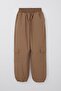Girl's Parachute Jogger Leg Pants Cargo Pocket 7-12 Years, Brown - 4