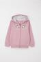 Girl's Tracksuit Set with Colorful Floral Pattern and Zipper, Ages 1.5-5, Dried Rose - 4