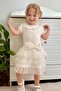 Girl's Dress Bow Tulle with Ruffles on the Shoulder 1.5-5 Years, Ecru - 2