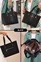 Women's 4-Compartment Striped Long-Strap Hand & Shoulder Bag (33x26 cm) - 2