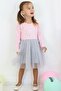 Girl's Long Sleeve Dress Text Printed Heart 1.5-5 Years, Pink - 2