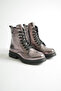 Women's Genuine Leather Lace-Up Zippered Comfortable Boots - Platinum - 4