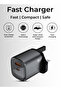 Ganix PD65W GaN Charger | Dual Port USB-C + USB-A Fast Adapter with Free Cable