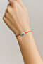 Adjustable String Bracelet with Evil Eye Bead and Eye Figure - Does Not Darken