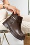 Women's Victor Black Leather Zipper Detailed Stitched Short Ankle Boots
