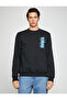 Basic Sweatshirt Crew Neck Space Printed - 3
