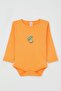 Baby Boy Snap Fastener Bodysuit with Happy Dinosaur Print, 9 Months-3 Years, Salmon