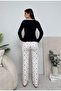 Long Sleeve Button Detailed Combed Cotton Women's Pajama Set - 4