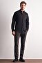 Black Buttoned Collar Knitted Long Sleeve Product Slim Fit Stretchy Shirt 1004255270 - 2