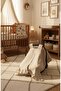 100% Cotton Muslin Fabric Stroller Cover with Snap Fasteners and Ruffle Pattern, Cream Color Stroller Cover - 4