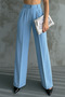 Women's Pleated High-Waist Wide-Leg Stretch Fabric Palazzo Pants 1139