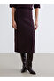 Lcw vision plum waist elastic knit skirt - 5