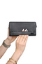 Genuine Leather Women's Wallet |   Bulgari 1232 Flother Matte Black - 2