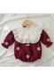 Baby Girl Romper with Lace and Long Sleeves - 2