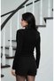 Black Degaje Collar Long Sleeve Blouse - 4