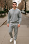Three Thread Compact Crew Neck Cotton Premium Oversize Tracksuit Set - 2
