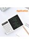 10 Digit Calculator with Writing Tablet, Time Function, LCD Display, 27 x 17 x 1.51 cm, White - 2