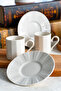 Emerald 4 Piece 2 Person Porcelain Coffee Cup Set Off White - 3