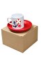 Nautical Printed Navy Blue and Red Turkish Coffee Cup Set - 2